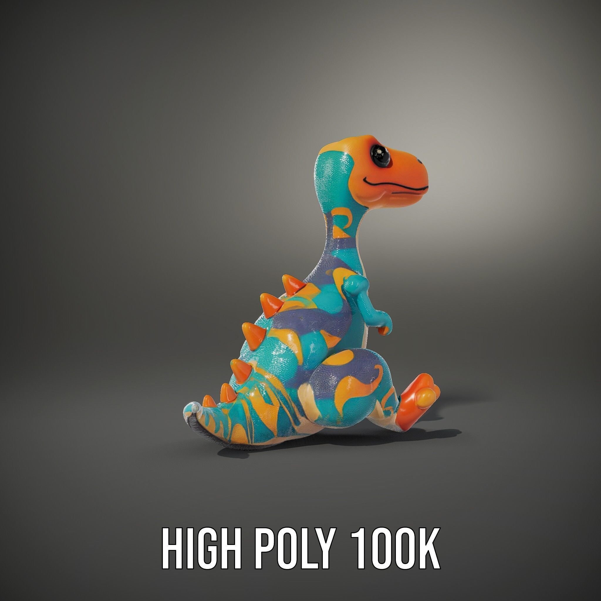 Colorful Cartoon Dinosaur Toy D Model Pack Low-poly 3D model_10