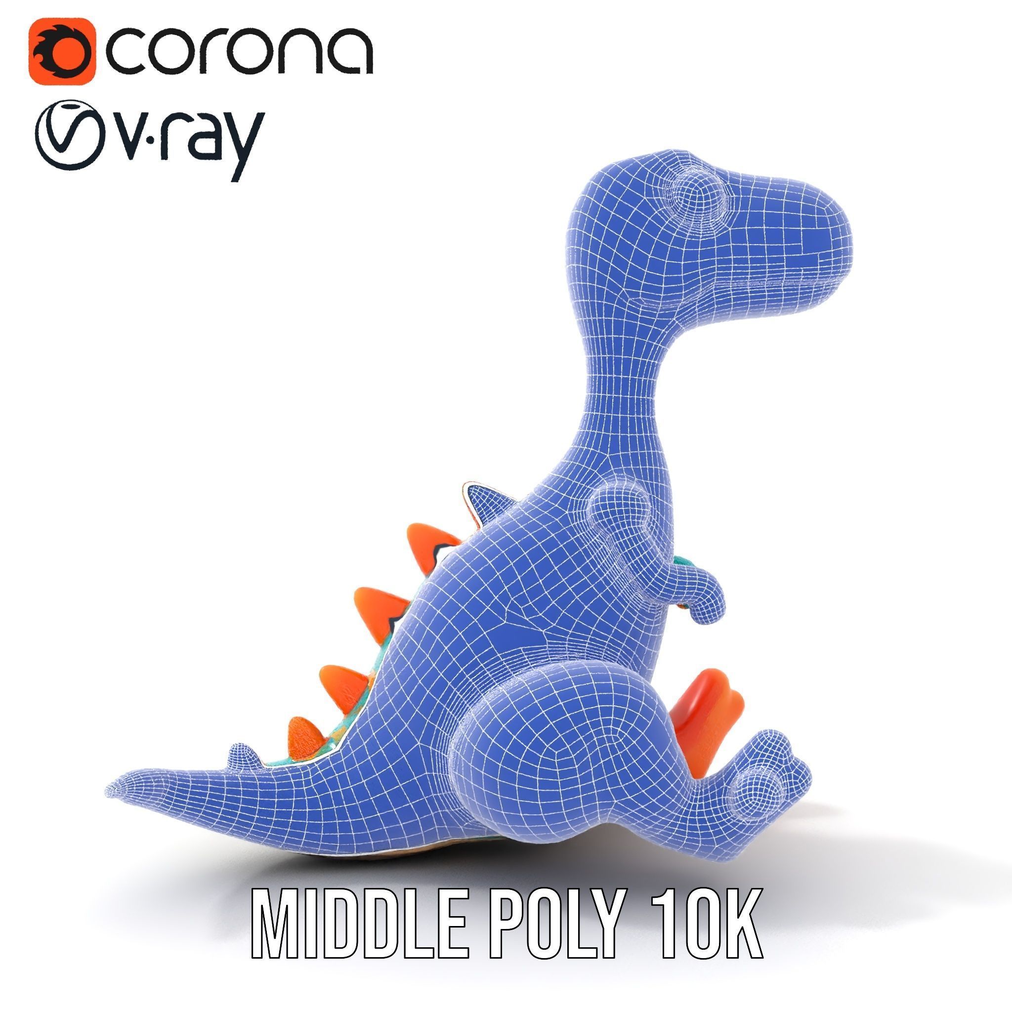 Colorful Cartoon Dinosaur Toy D Model Pack Low-poly 3D model_29