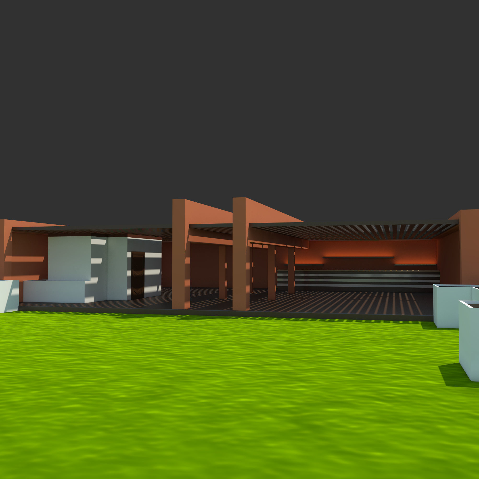 Condominium Apartment Complex with Swimming Pool 3D model_8