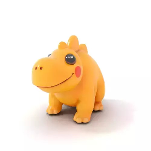 Cartoon Dinosaur Model Pack  Cute Yellow Stegosaurus Low-poly 3D model