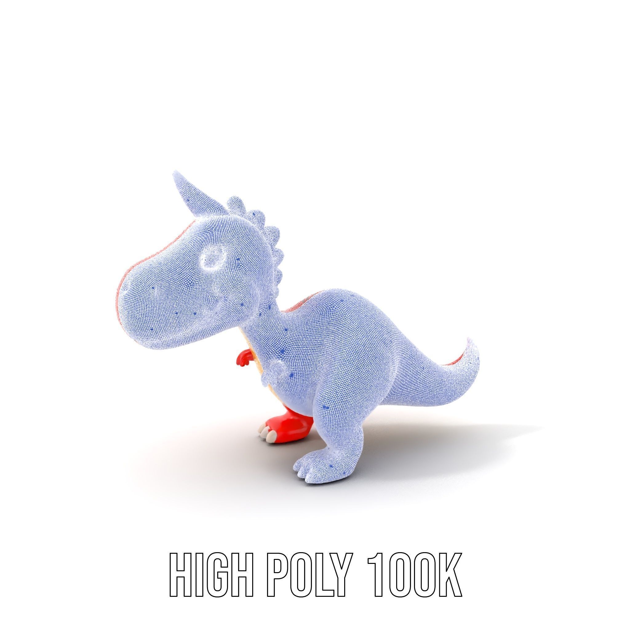 Cute Cartoon Dinosaur Model Pack Low-poly 3D model_4