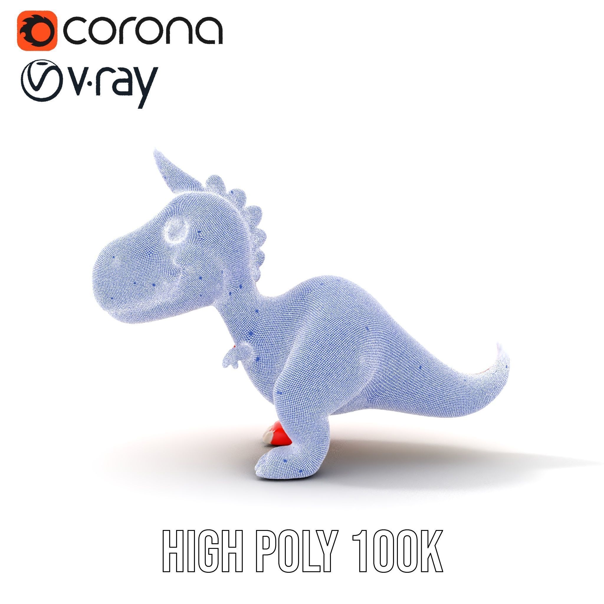 Cute Cartoon Dinosaur Model Pack Low-poly 3D model_32