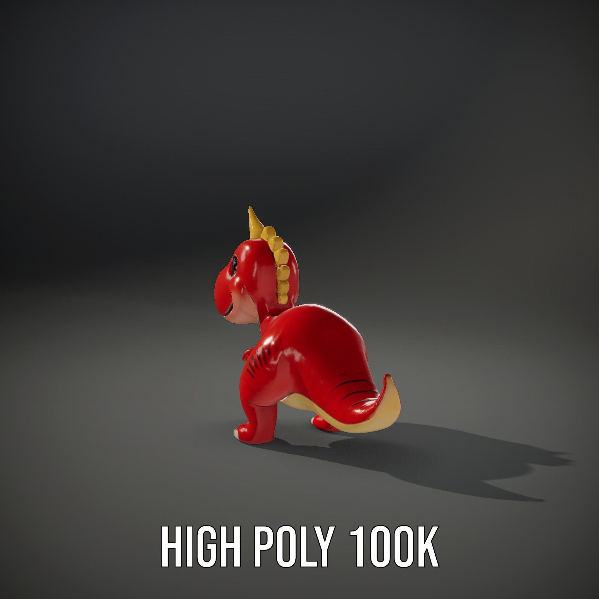 Cute Cartoon Dinosaur Model Pack Low-poly 3D model_10