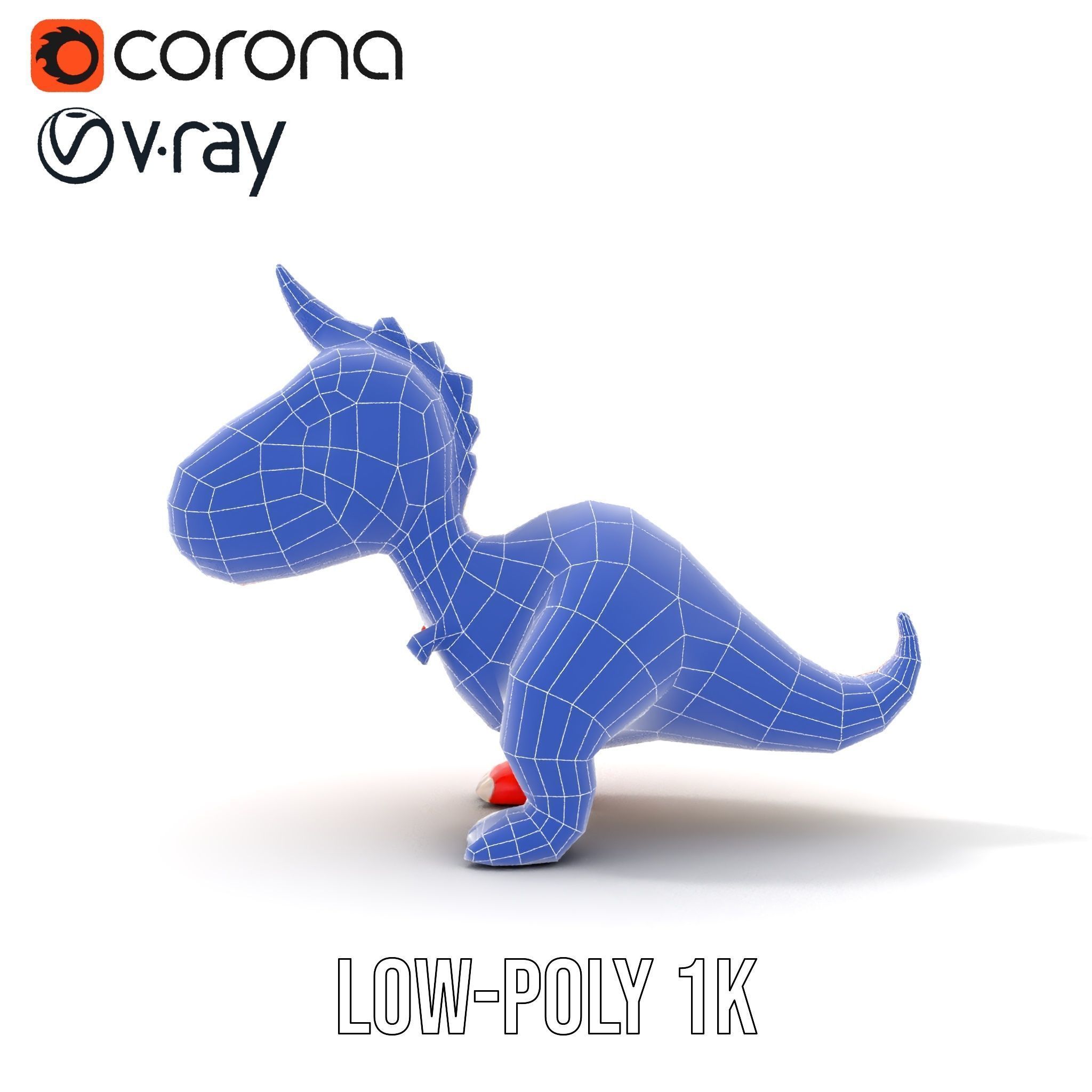 Cute Cartoon Dinosaur Model Pack Low-poly 3D model_27