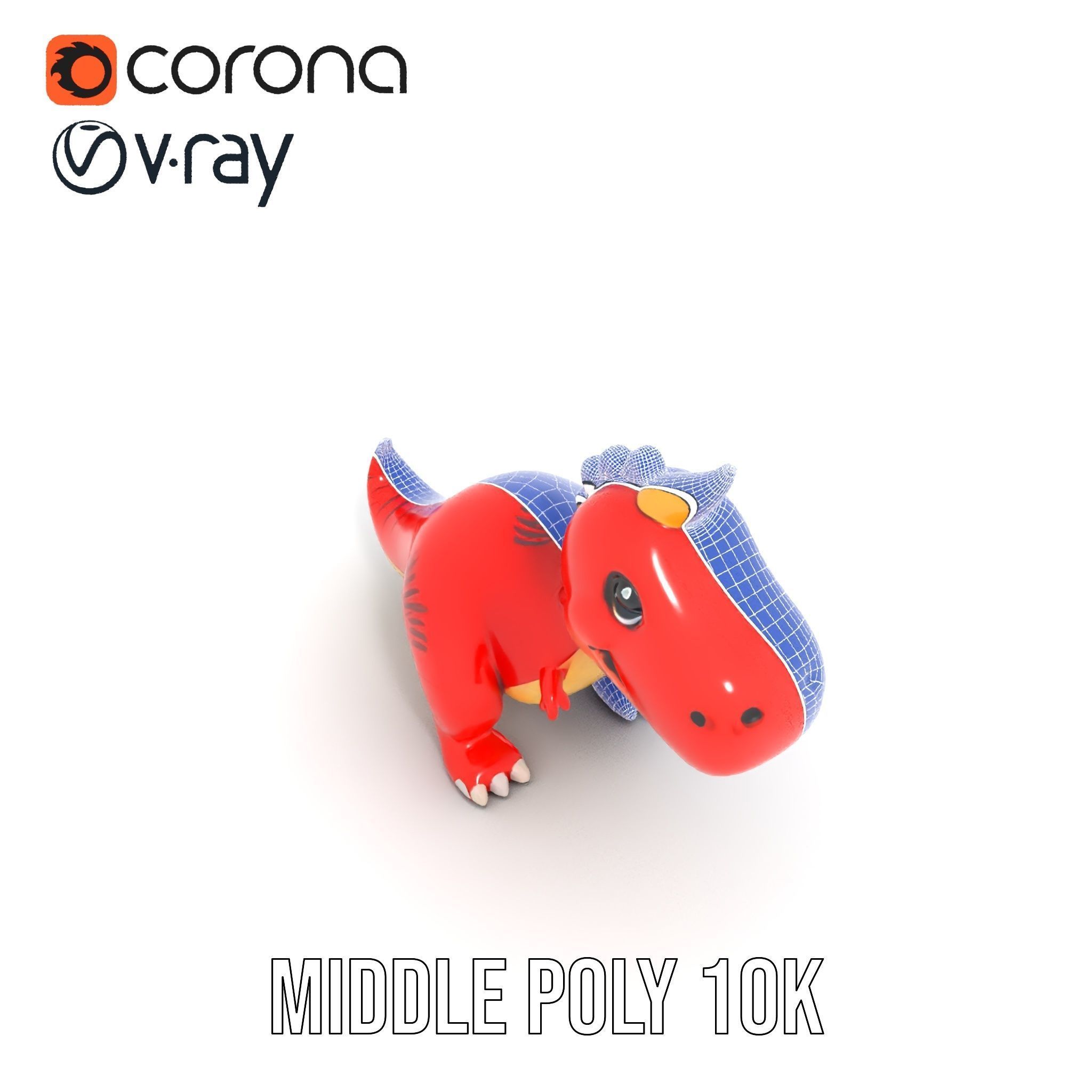 Cute Cartoon Dinosaur Model Pack Low-poly 3D model_26