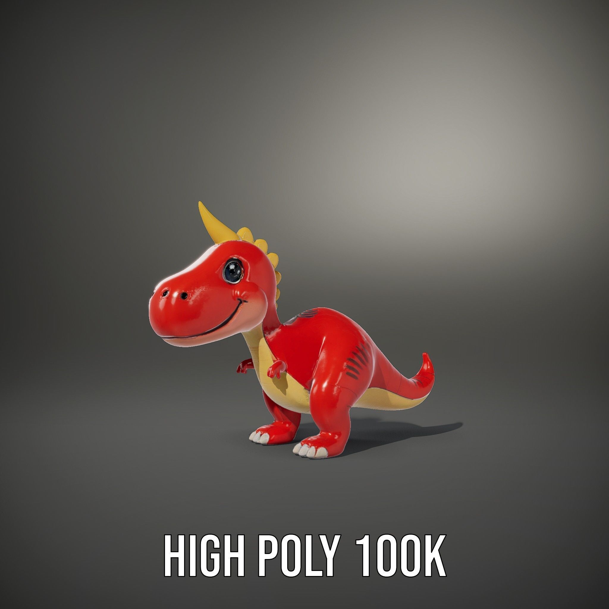 Cute Cartoon Dinosaur Model Pack Low-poly 3D model_8