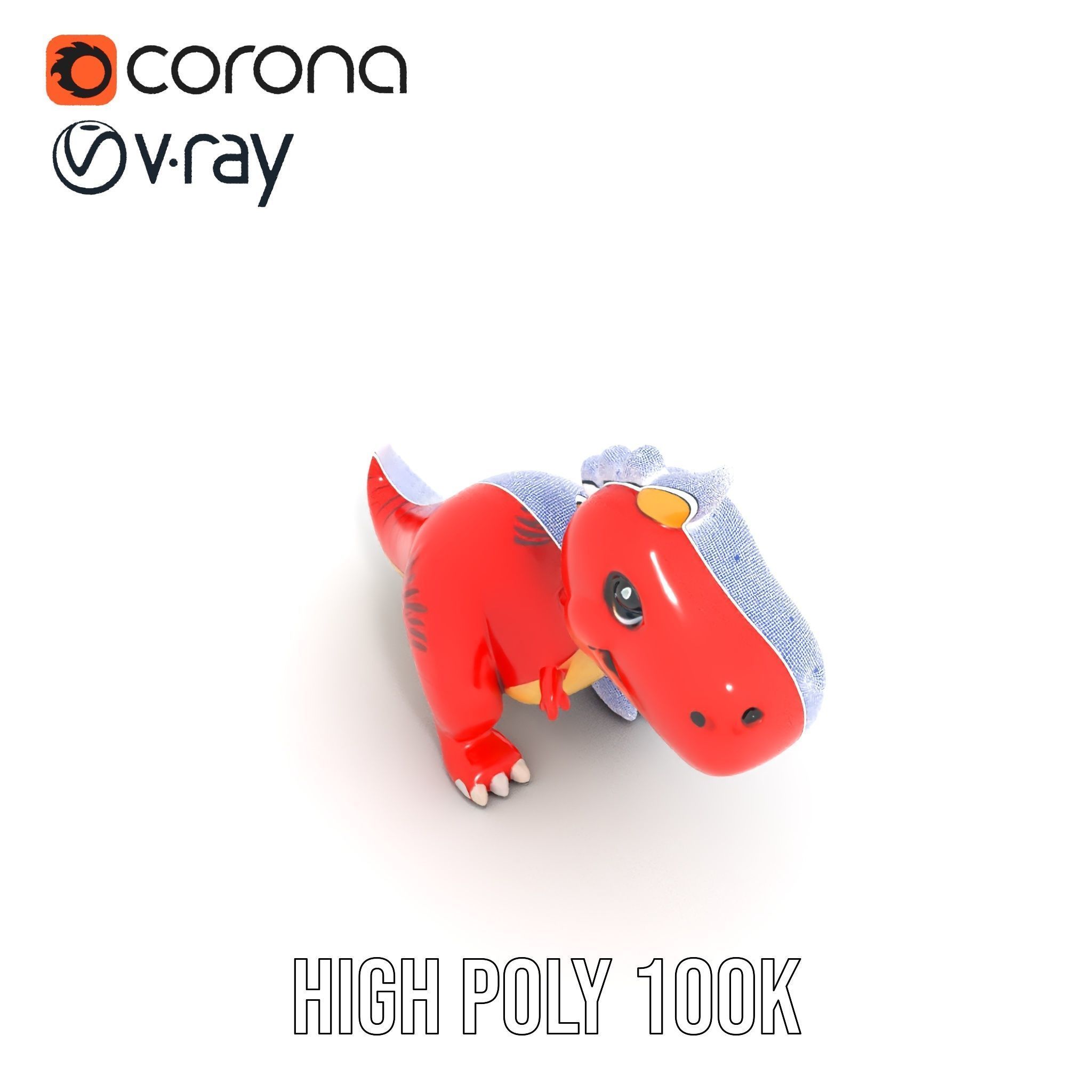 Cute Cartoon Dinosaur Model Pack Low-poly 3D model_34