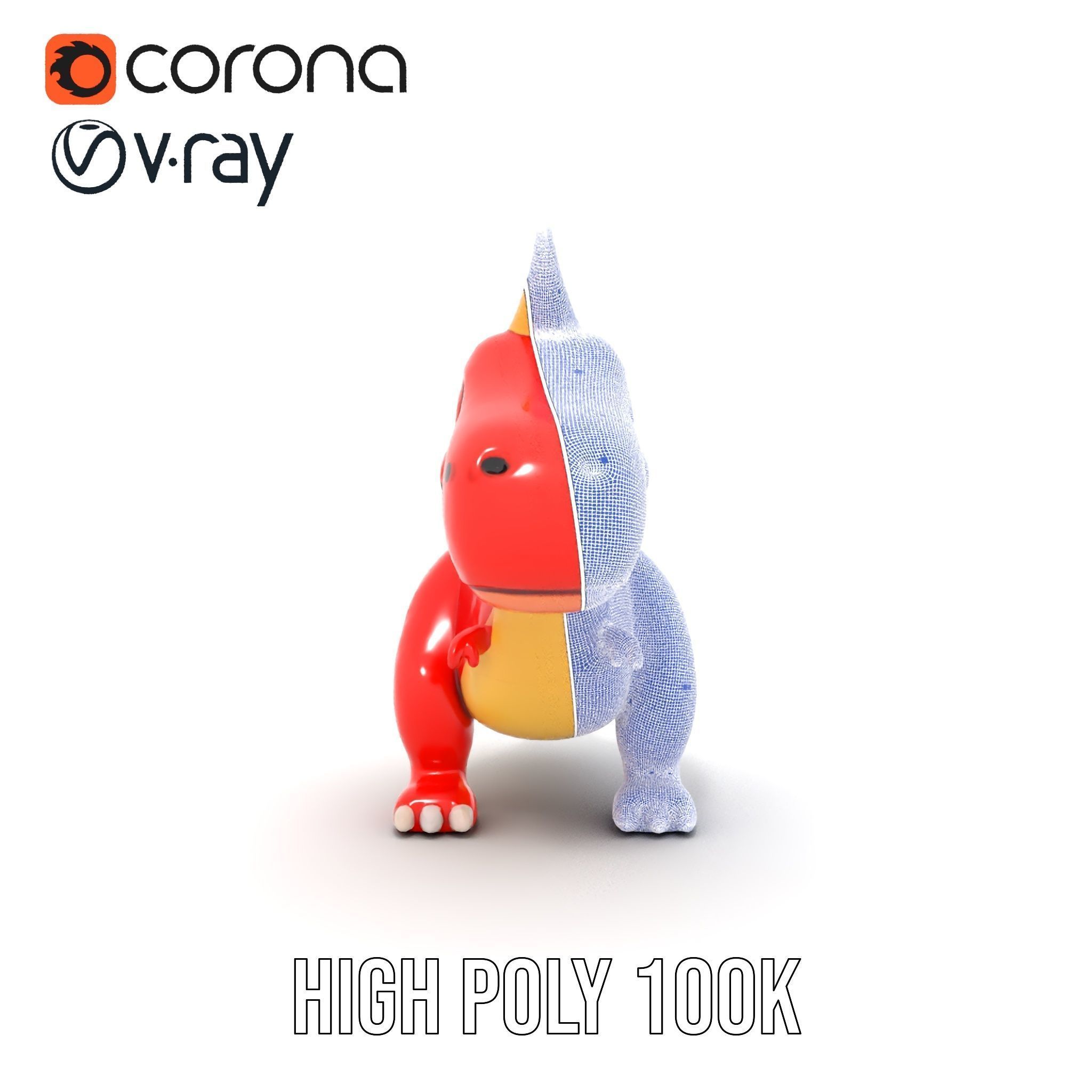 Cute Cartoon Dinosaur Model Pack Low-poly 3D model_33