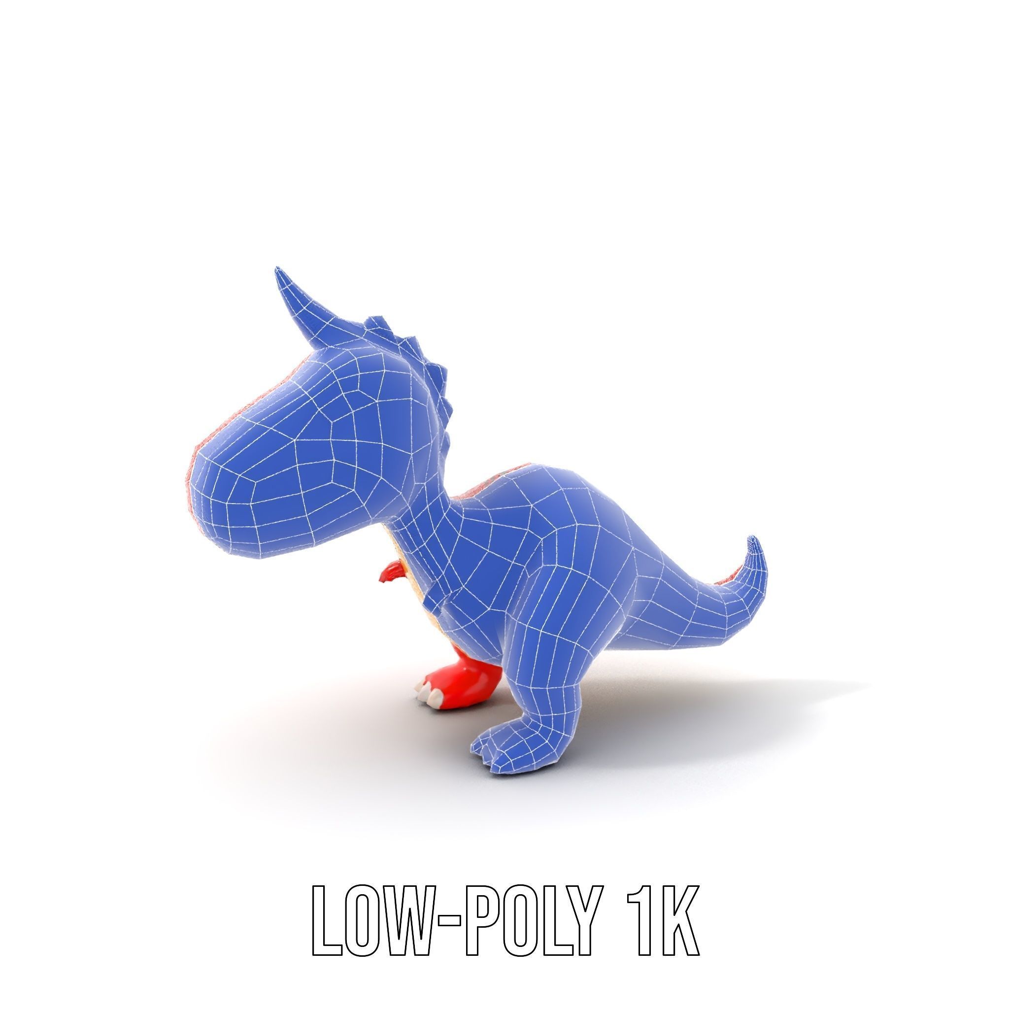 Cute Cartoon Dinosaur Model Pack Low-poly 3D model_19