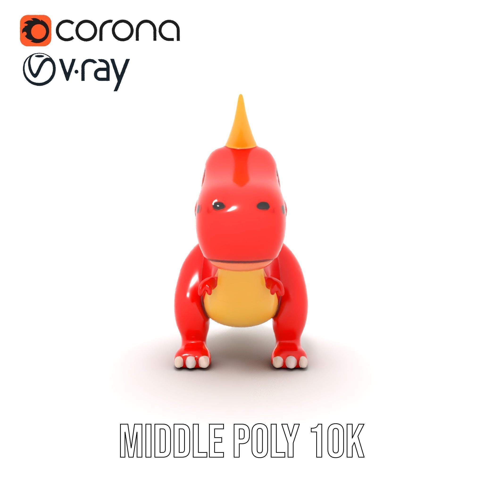 Cute Cartoon Dinosaur Model Pack Low-poly 3D model_5