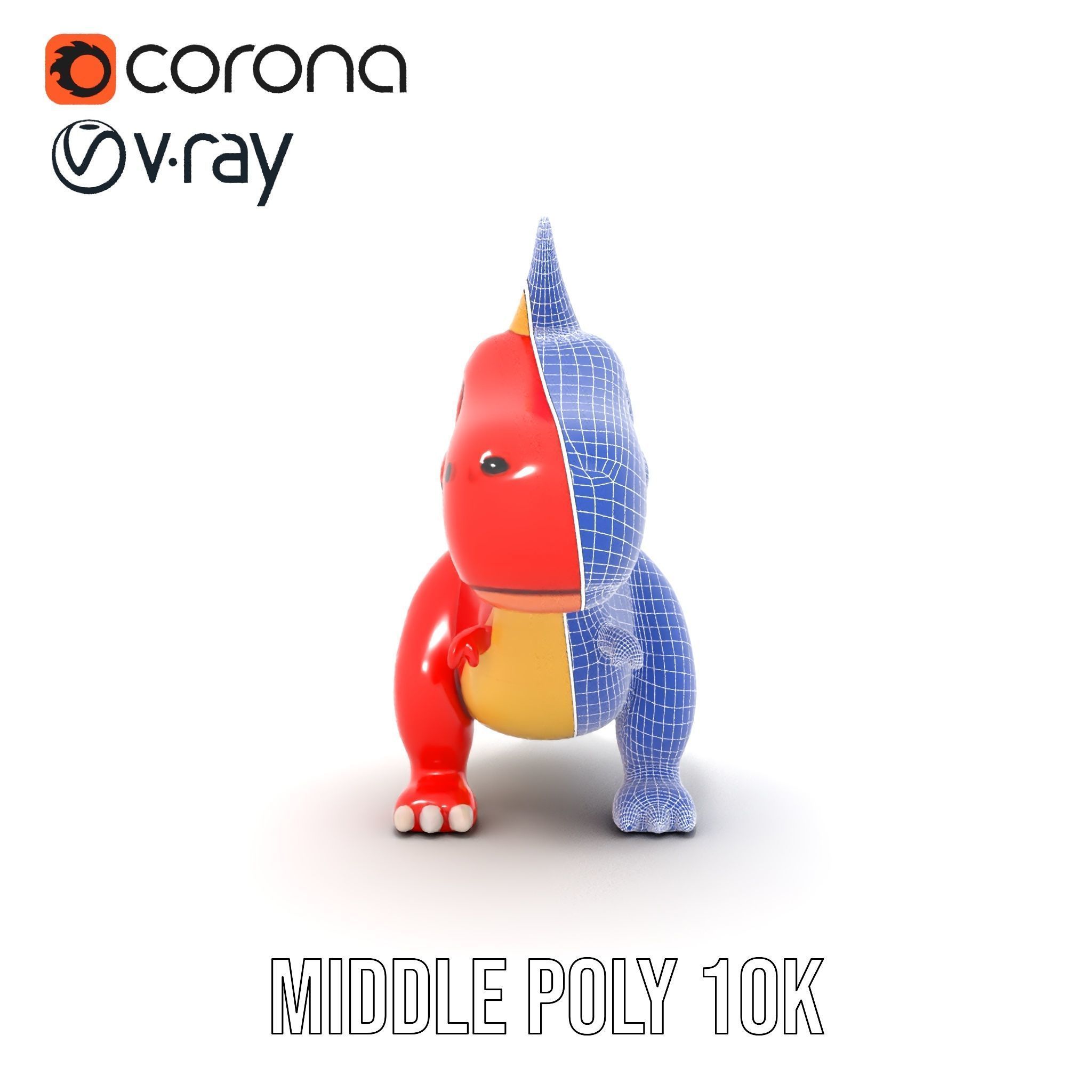 Cute Cartoon Dinosaur Model Pack Low-poly 3D model_29