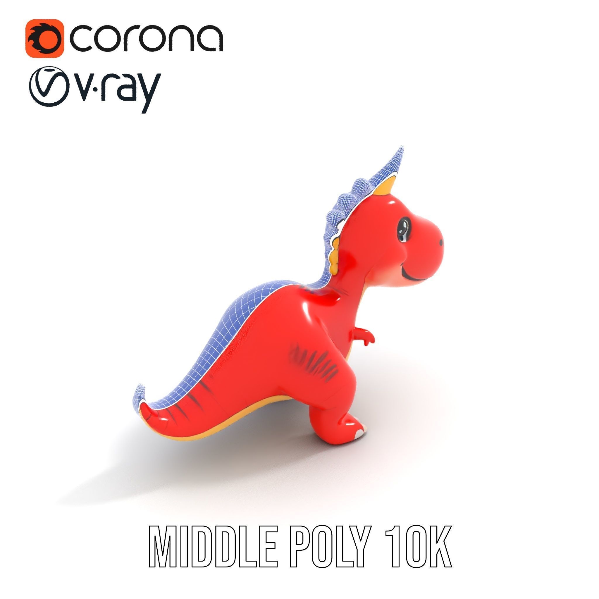 Cute Cartoon Dinosaur Model Pack Low-poly 3D model_21