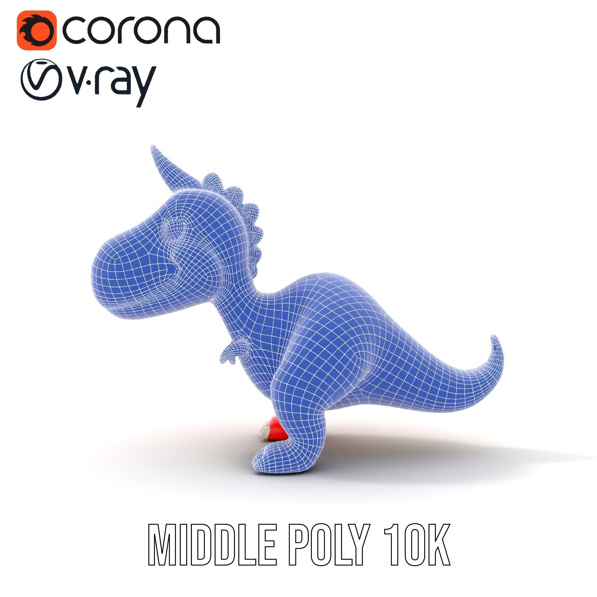 Cute Cartoon Dinosaur Model Pack Low-poly 3D model_23