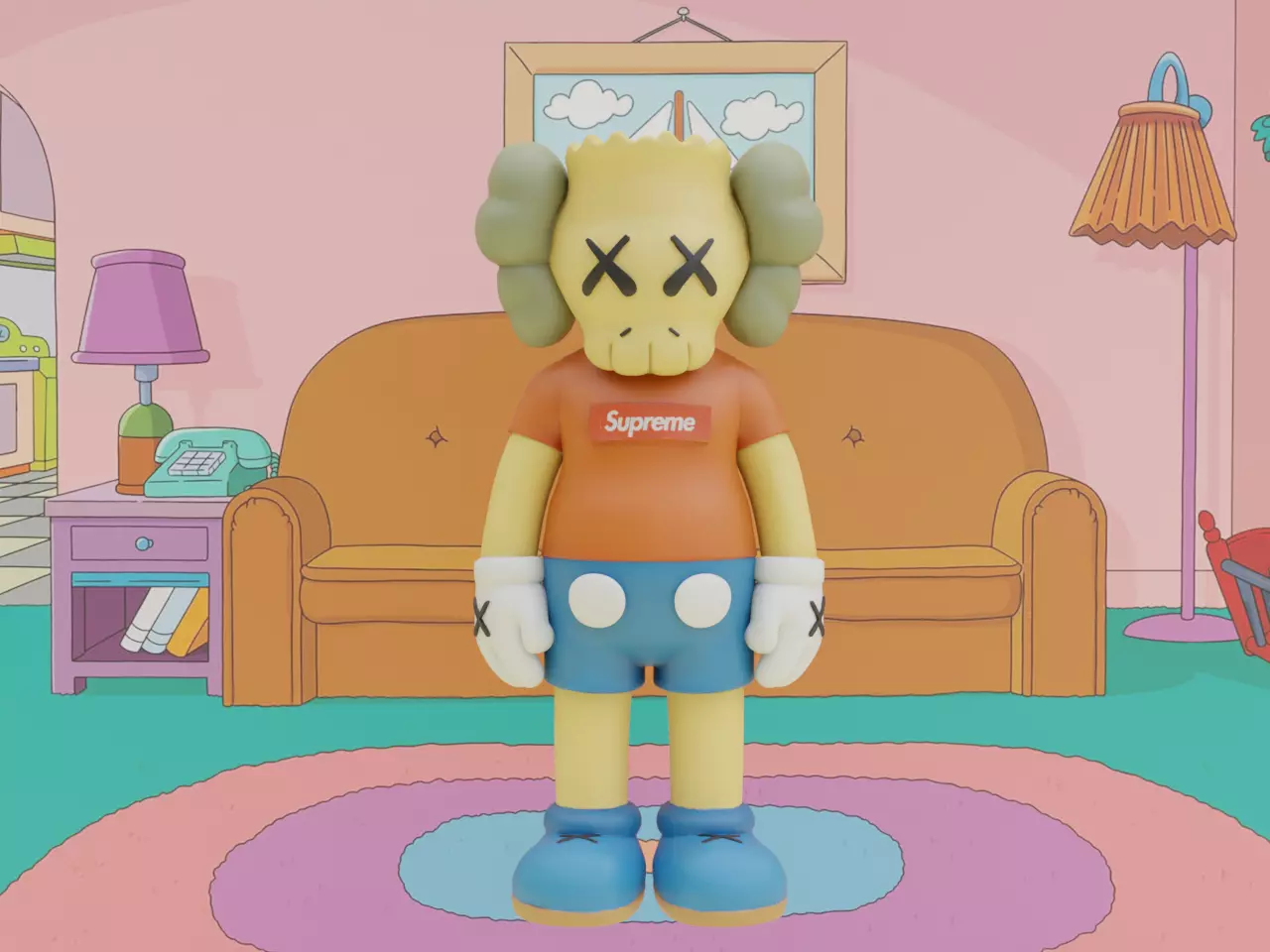 Kaws x Bart Simpson Supreme Edition Collectible Toy Printable Free 3D print model