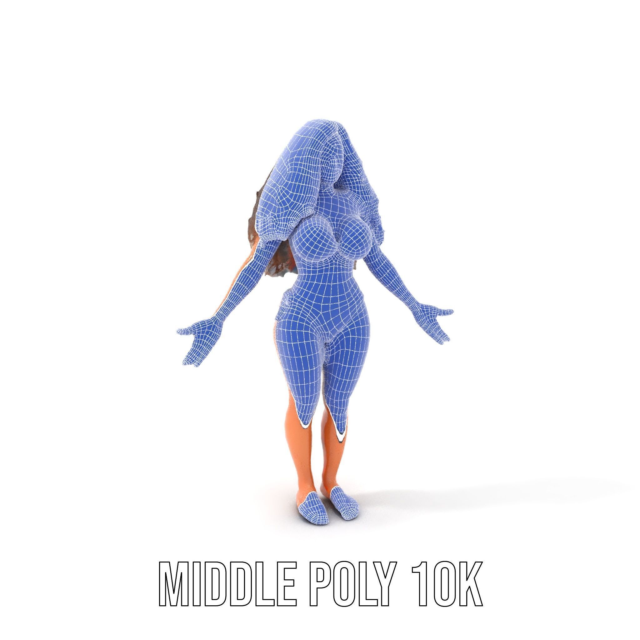 Beachwear Female D Character Rigged and Animated Low-poly 3D model_23