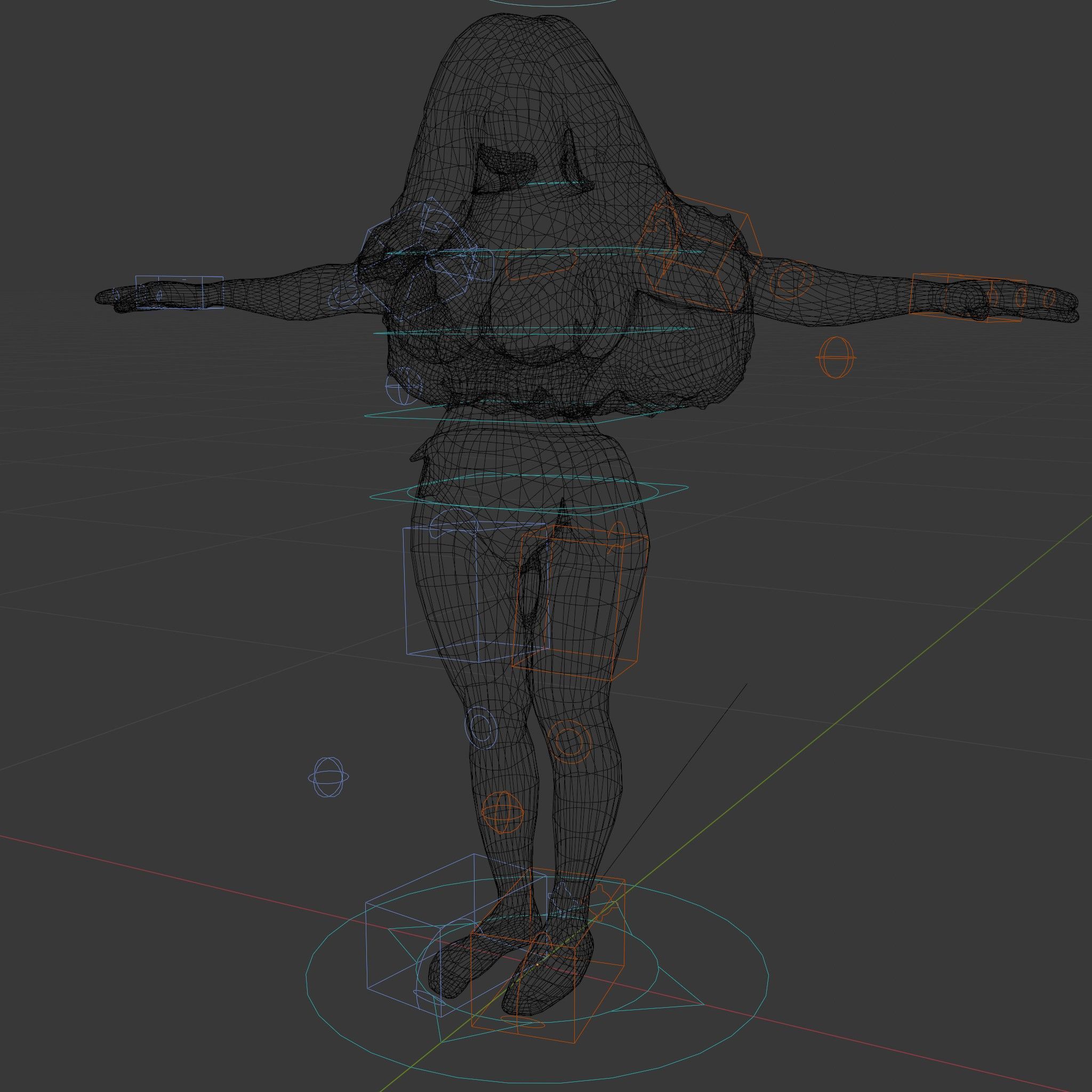 Beachwear Female D Character Rigged and Animated Low-poly 3D model_13
