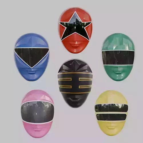 SET of 6 Zeo Ohranger Helmet Wearable Cosplay Helmet 3D print model