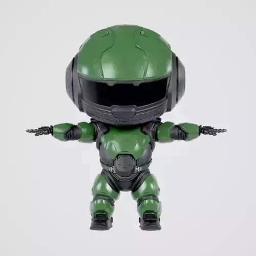 Cute Robot Green Low-poly 3D model Cute Robot Green Low-poly 3D model