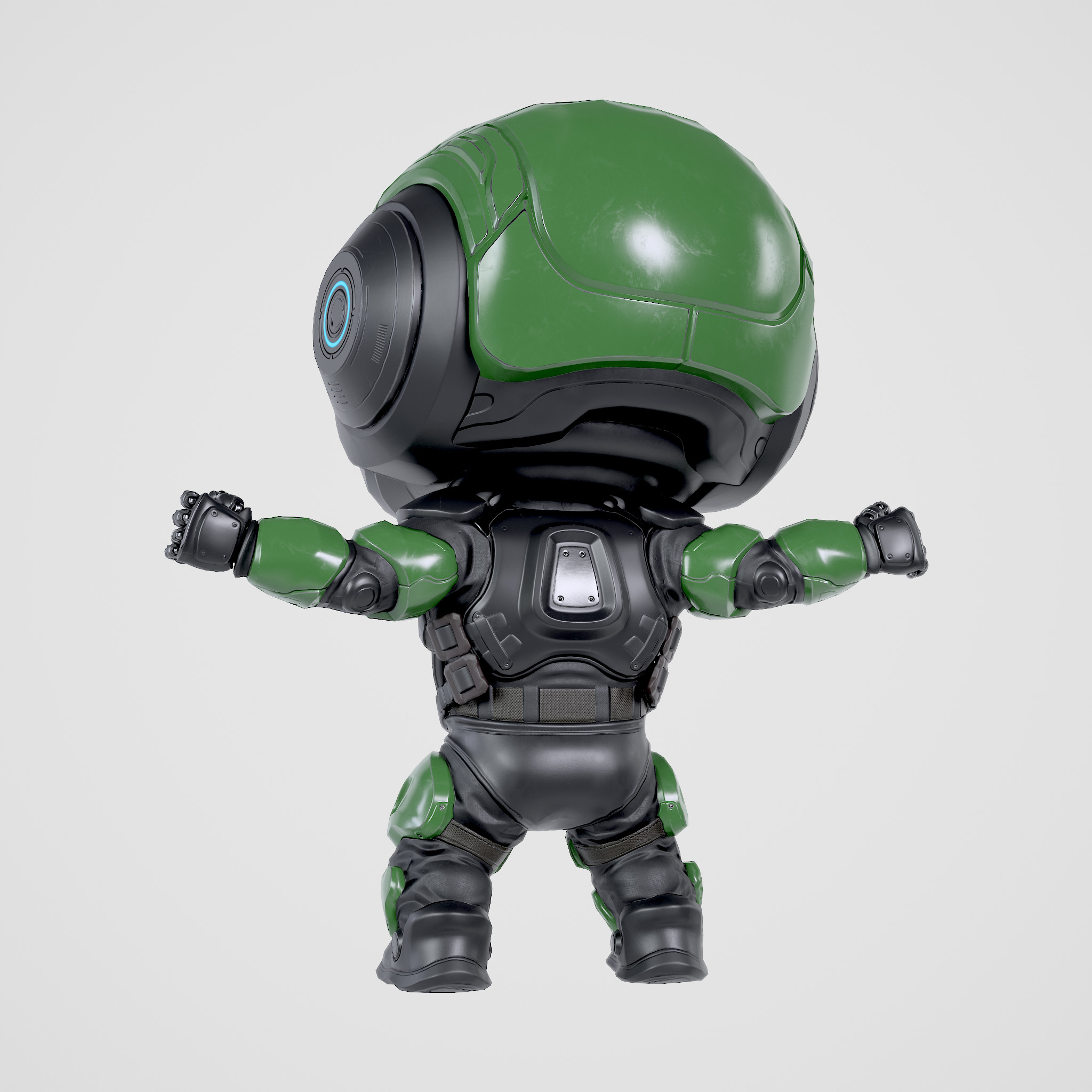 Cute Robot Green Low-poly 3D model_18