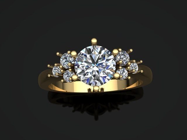 Elegant 7 Stones Engagement Ring 3D print model