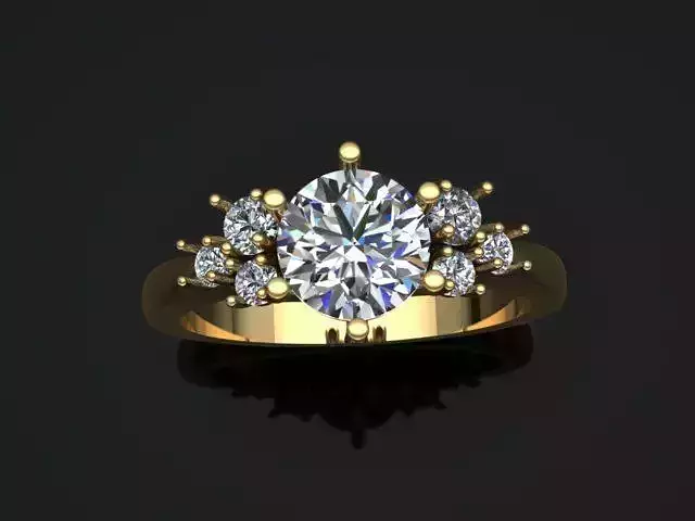 Elegant 7 Stones Engagement Ring