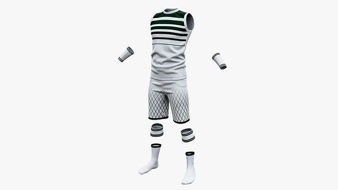 Mens Tennis Uniforms Set2 Low-poly 3D model
