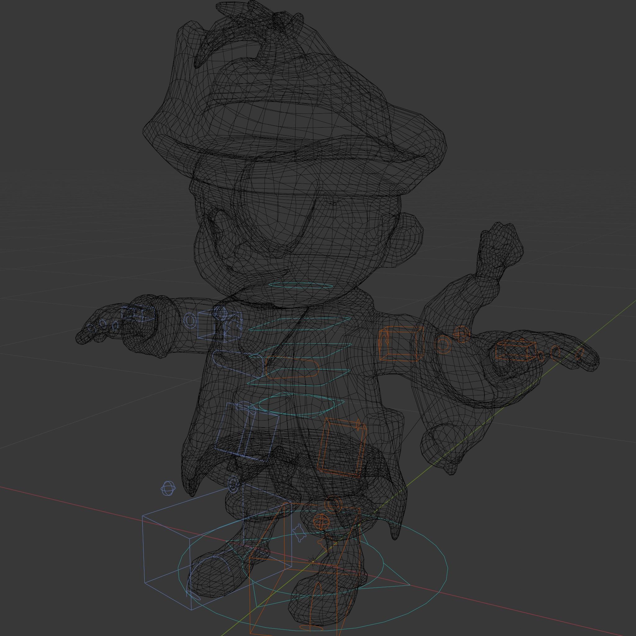 Charming Pirate Kid with Parrot Rigged and Animated Low-poly 3D model_5