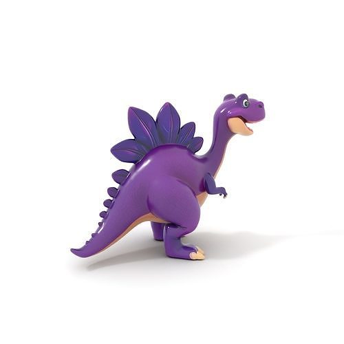 Cartoon Purple Dinosaur Model Pack with Spikes Low-poly 3D model