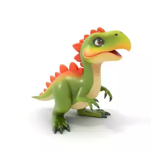 Cartoon Dinosaur Model Pack with Textured Details Low-poly 3D model