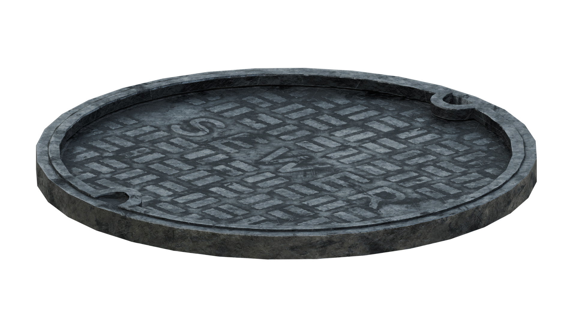 Manhole Cover - Sewer  Low-poly 3D model_9