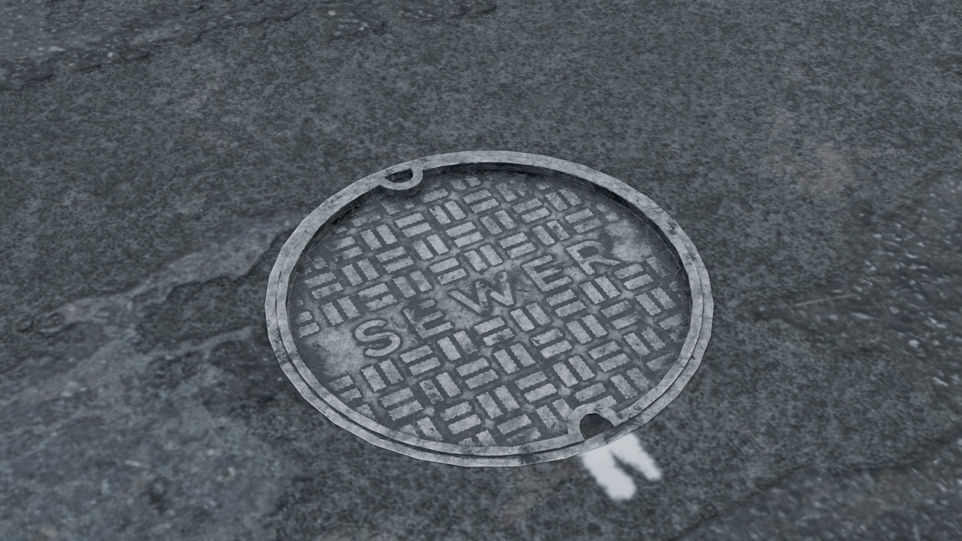 Manhole Cover - Sewer  Low-poly 3D model_2