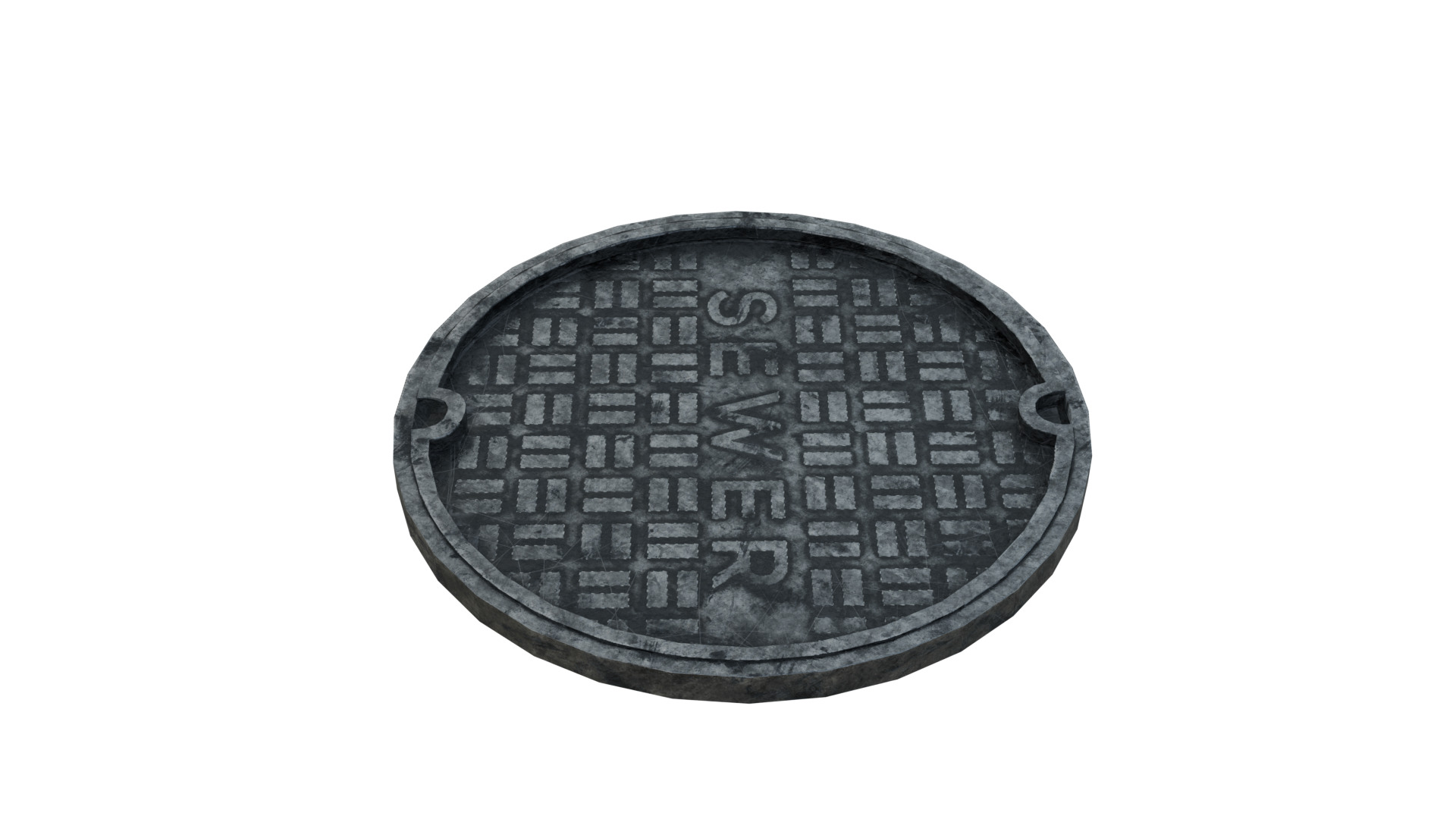 Manhole Cover - Sewer  Low-poly 3D model_5