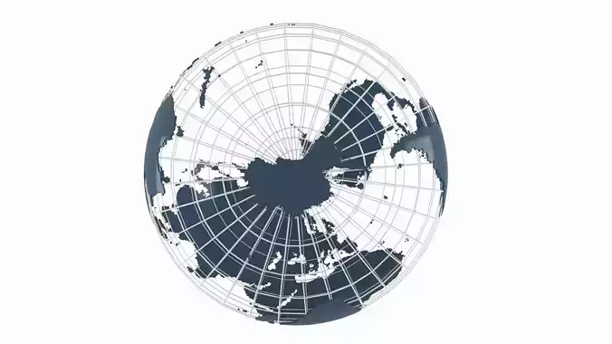 Globe News Skeleton Wet Asphalt  Color 3D model