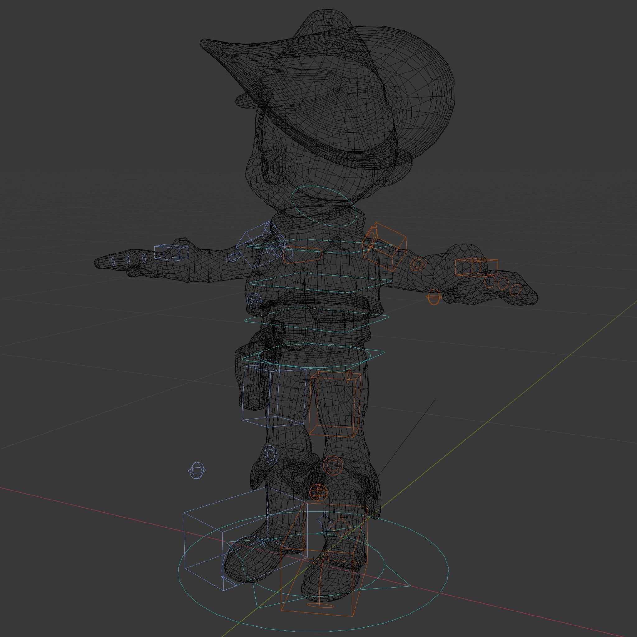 Young Cowboy Character Model  Rigged and Animated for Games Low-poly 3D model_6
