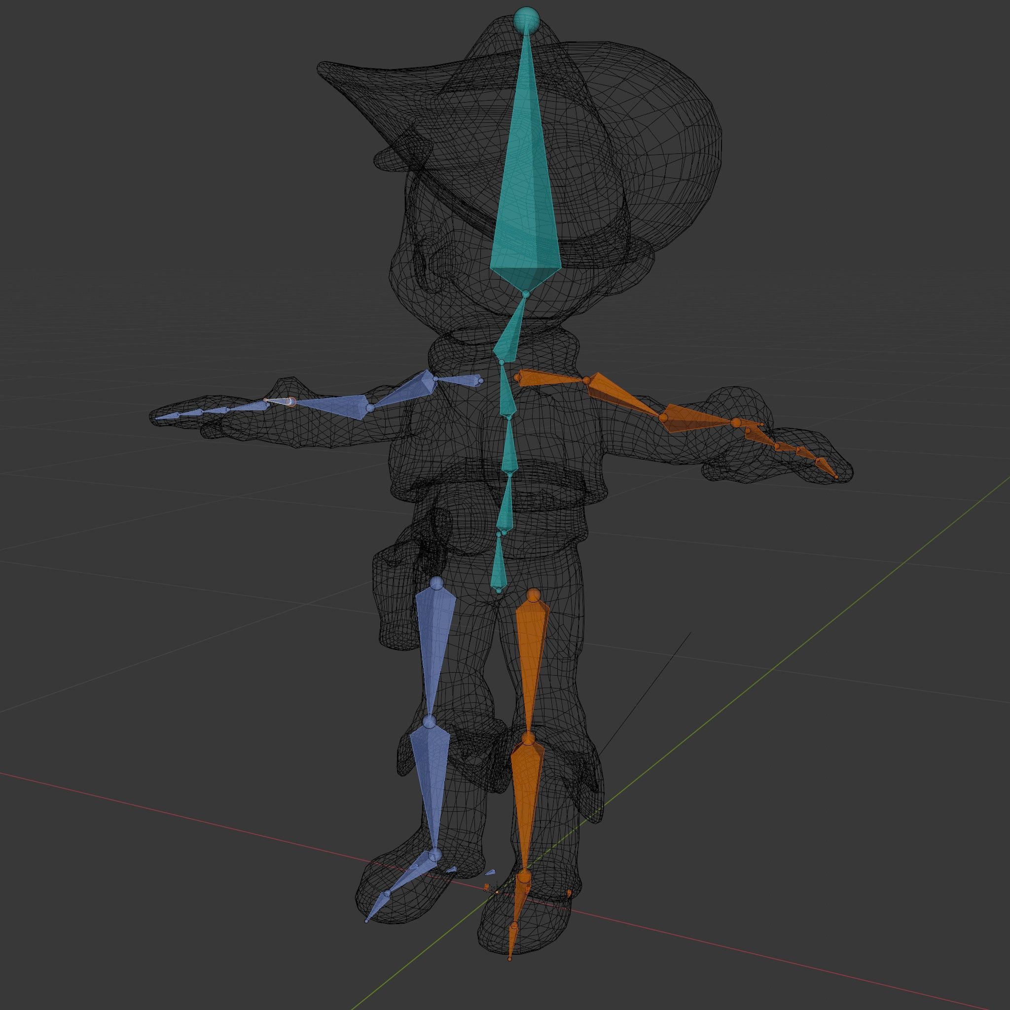 Young Cowboy Character Model  Rigged and Animated for Games Low-poly 3D model_5