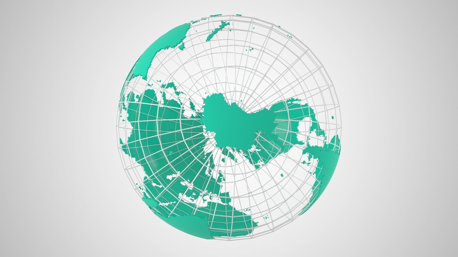 Globe News Skeleton Turquoise Color 3D model_4