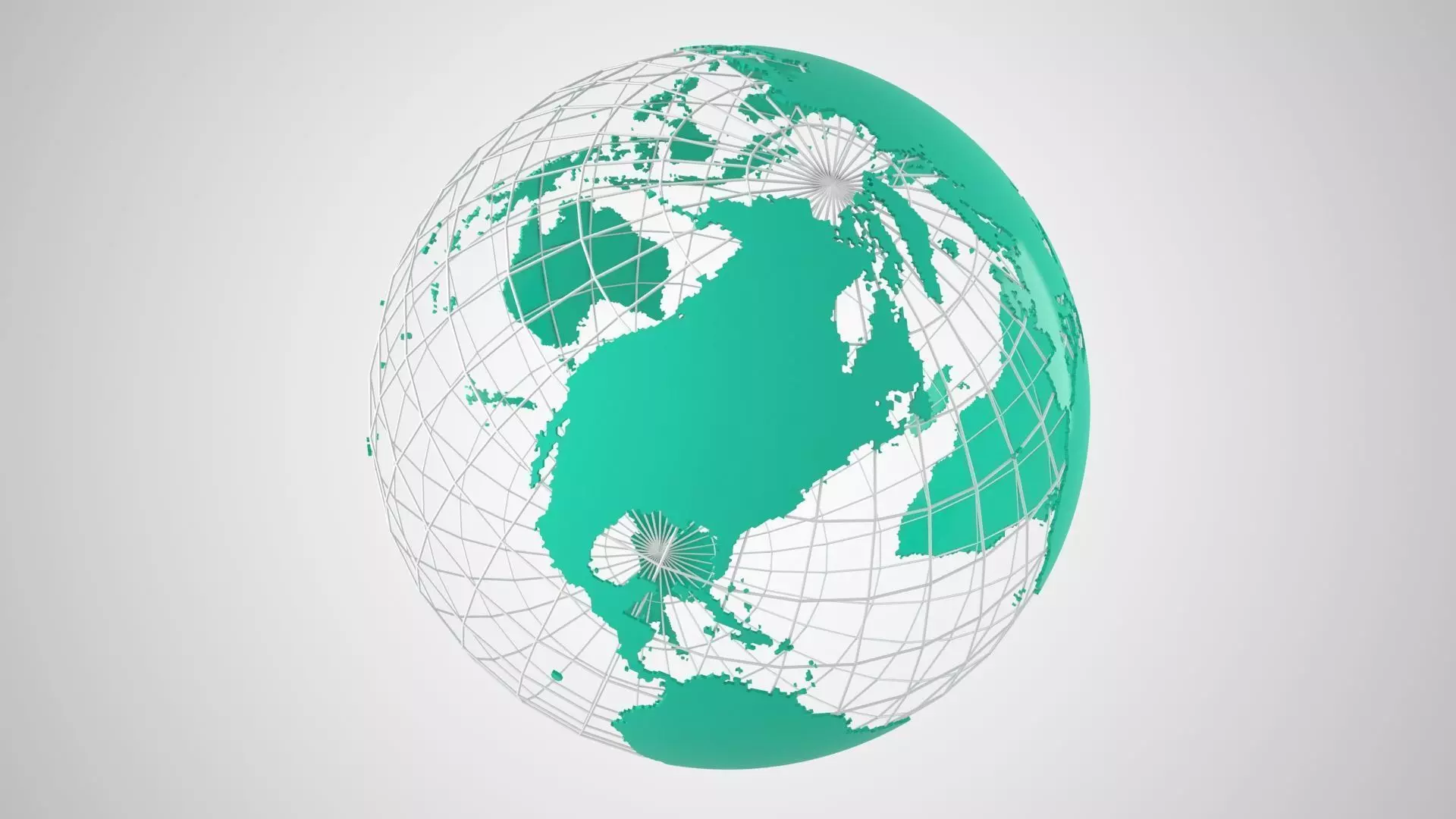 Globe News Skeleton Turquoise Color 3D model_0