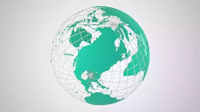 Globe News Skeleton Turquoise Color 3D model