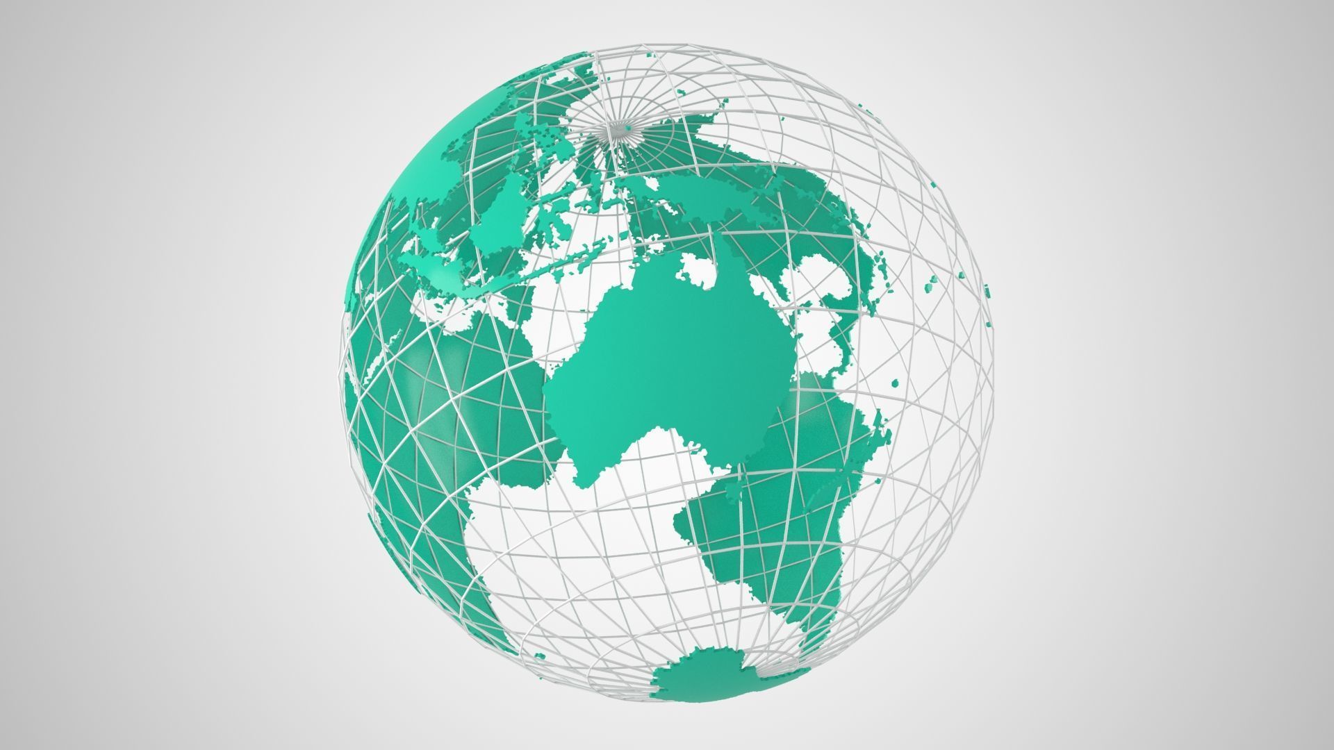 Globe News Skeleton Turquoise Color 3D model_3