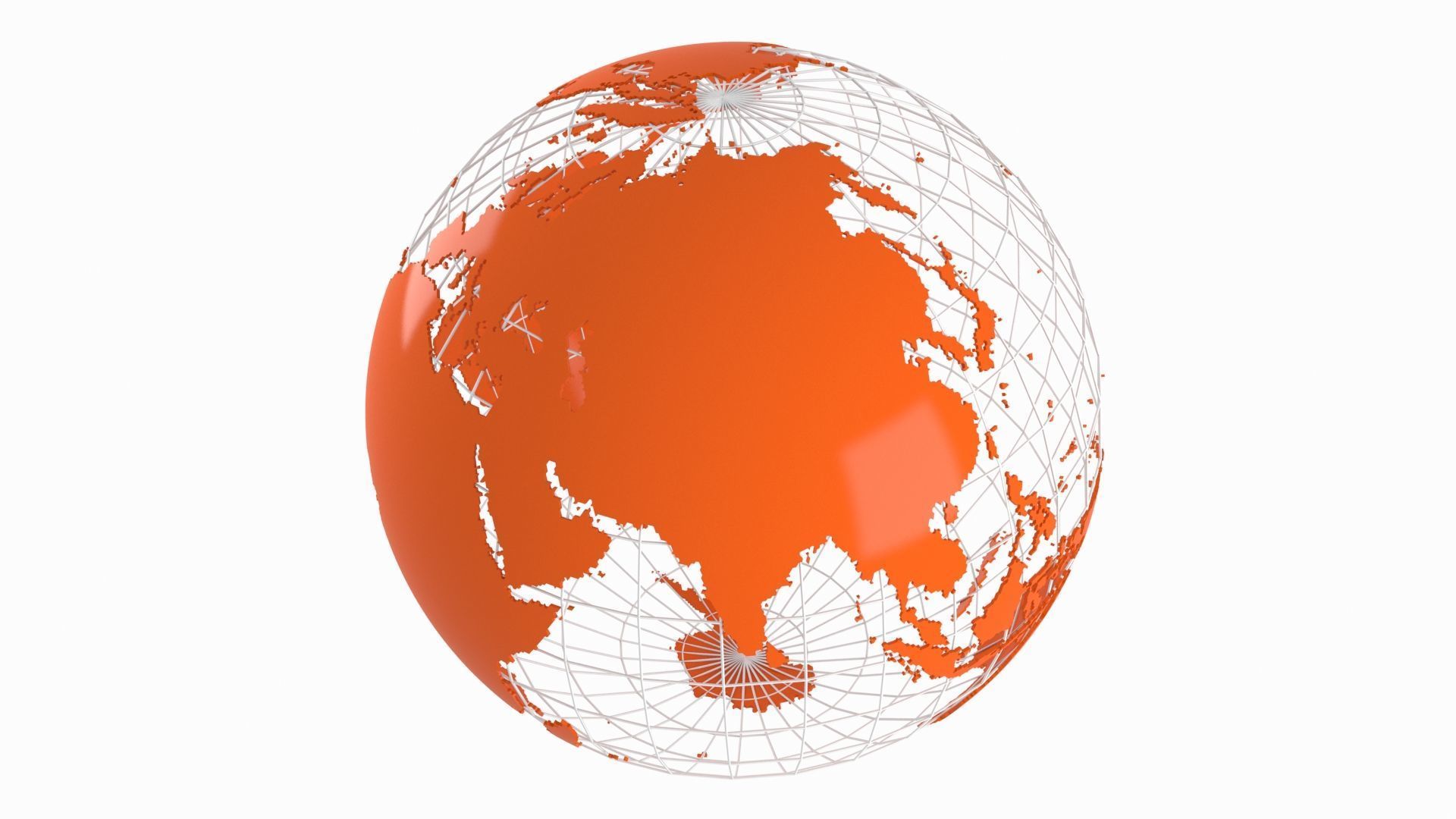 Globe News Skeleton Pumpkin Color 3D model_3