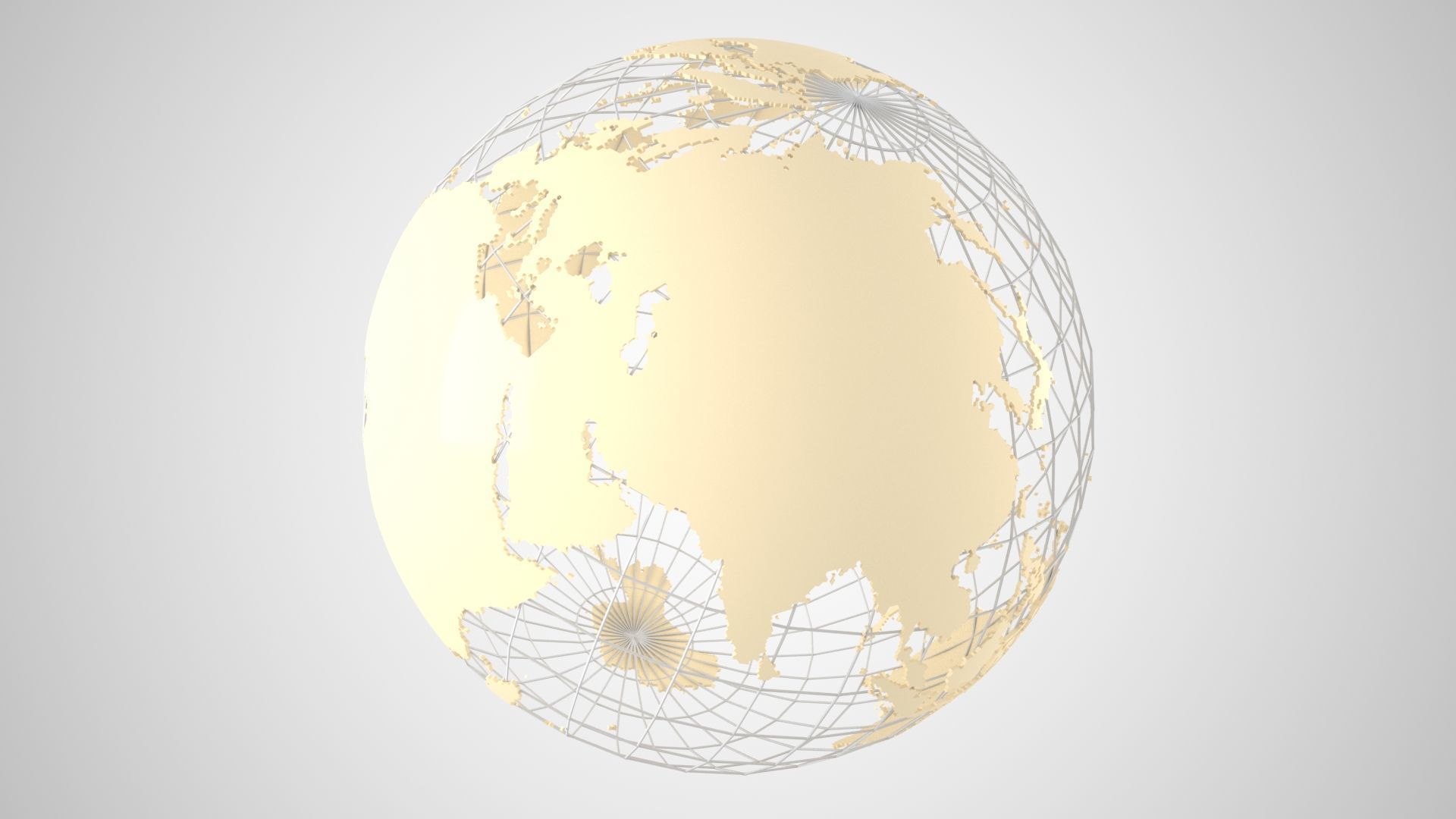 Globe News Skeleton Pale Sand Color 3D model_2