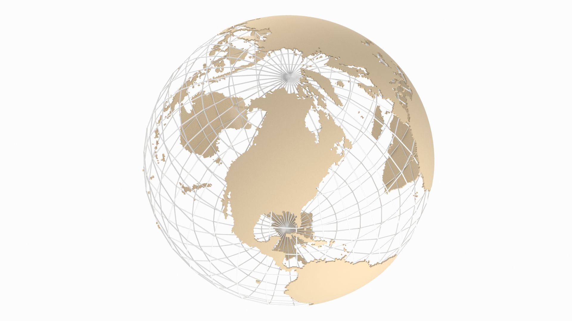 Globe News Skeleton Khaki Color 3D model_1