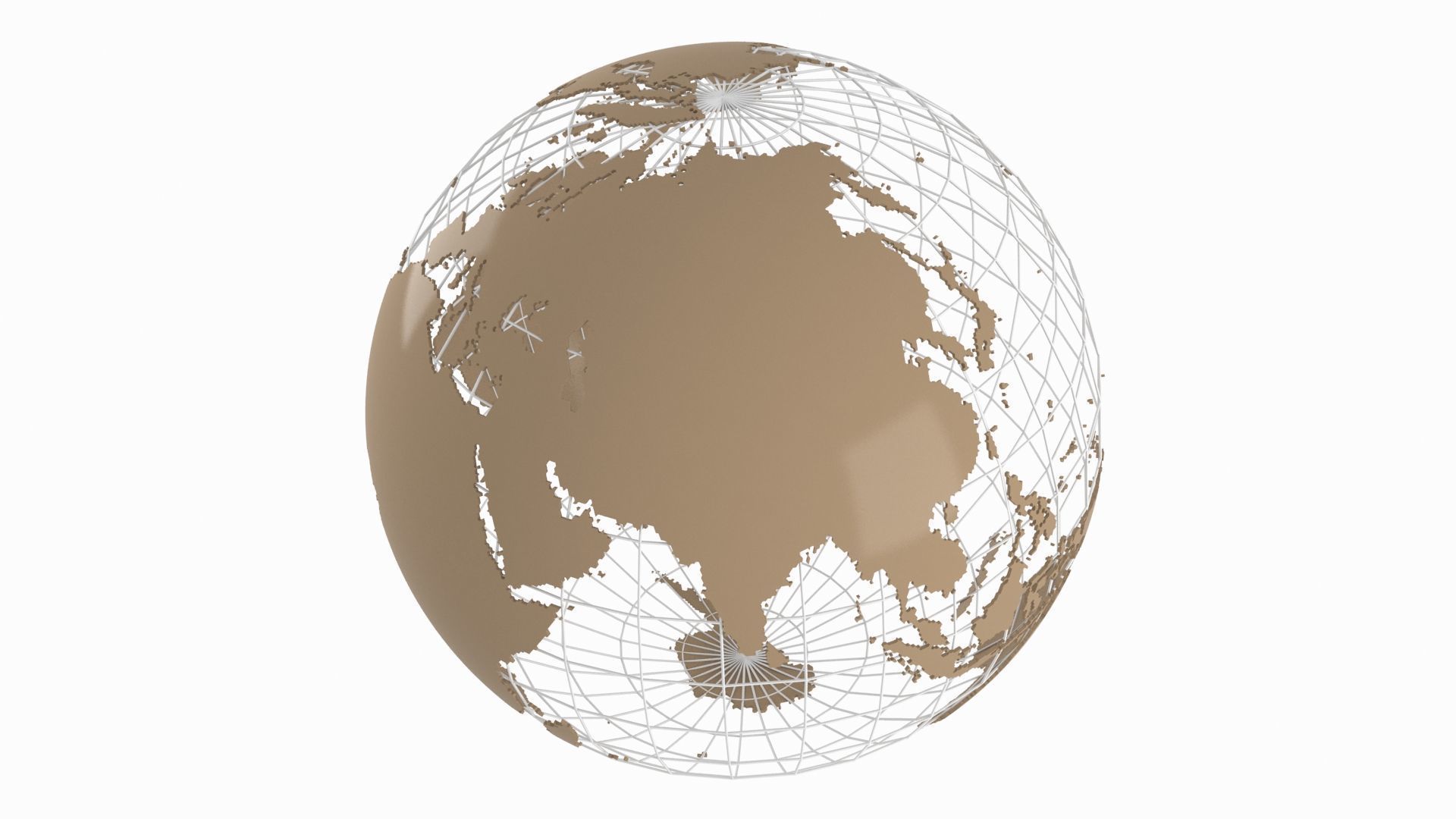Globe News Skeleton Hardwood color 3D model_3