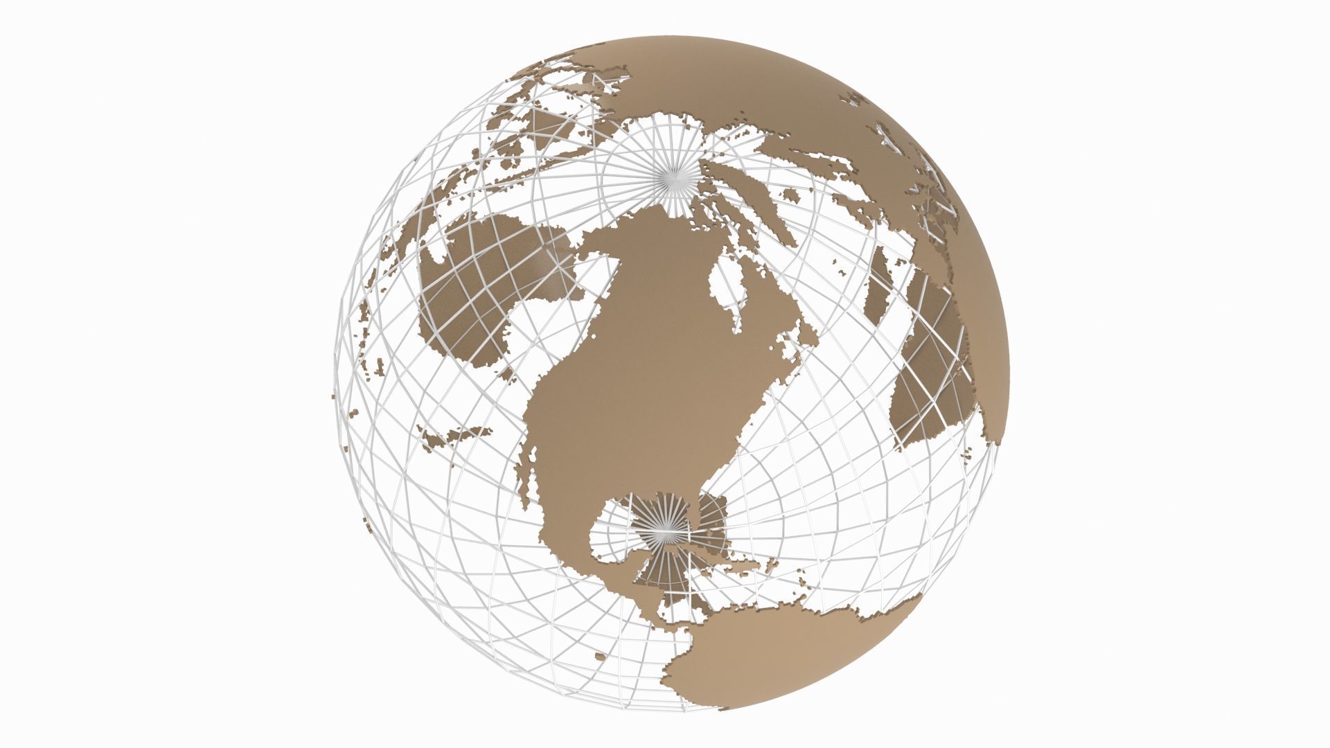 Globe News Skeleton Hardwood color 3D model_1