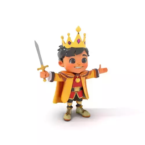 Young King Character Model  Rigged and Animated