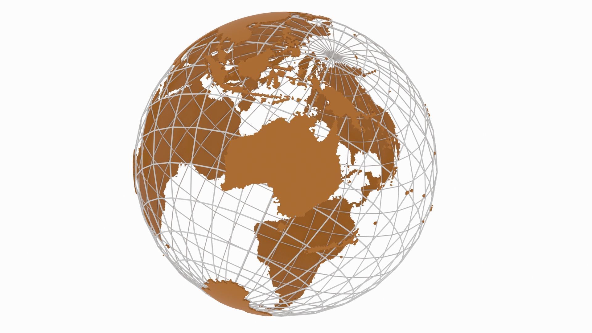 Globe News Skeleton Copper Color 3D model_3