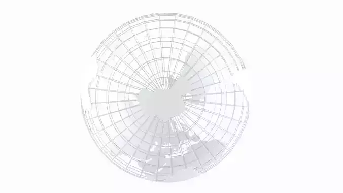 Globe News Skeleton Clouds Color 3D model