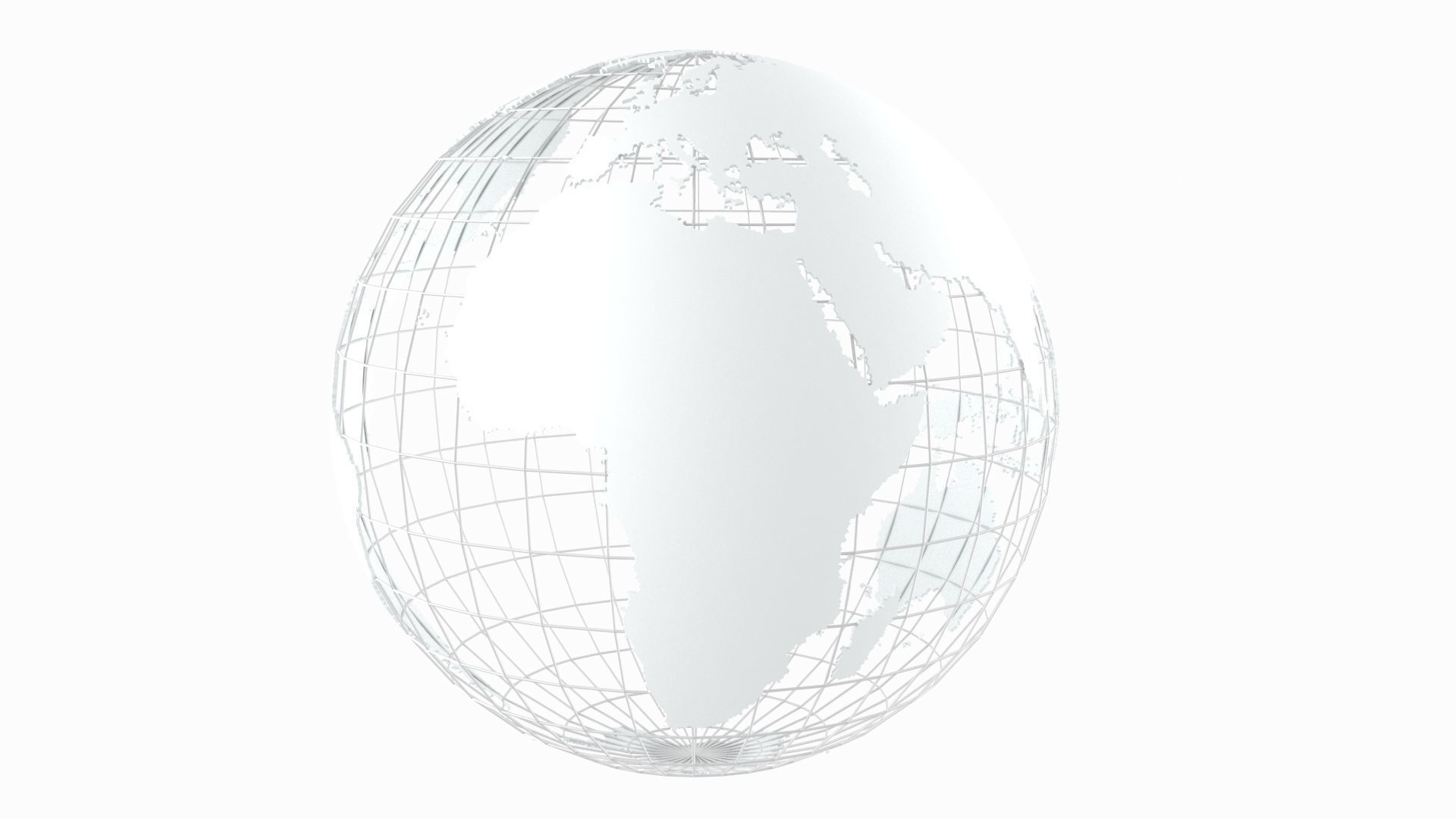 Globe News Skeleton Clouds Color 3D model_2