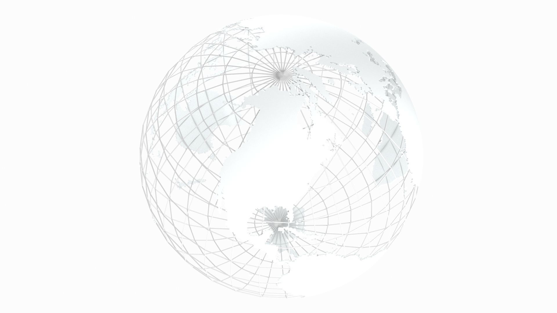 Globe News Skeleton Clouds Color 3D model_1