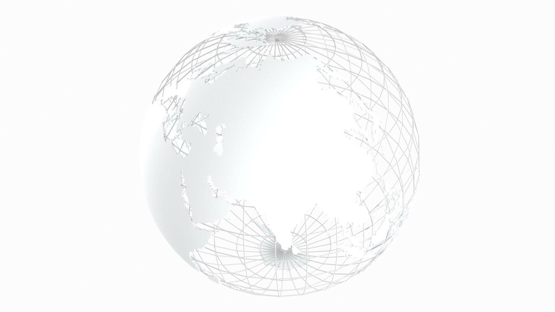 Globe News Skeleton Clouds Color 3D model_3